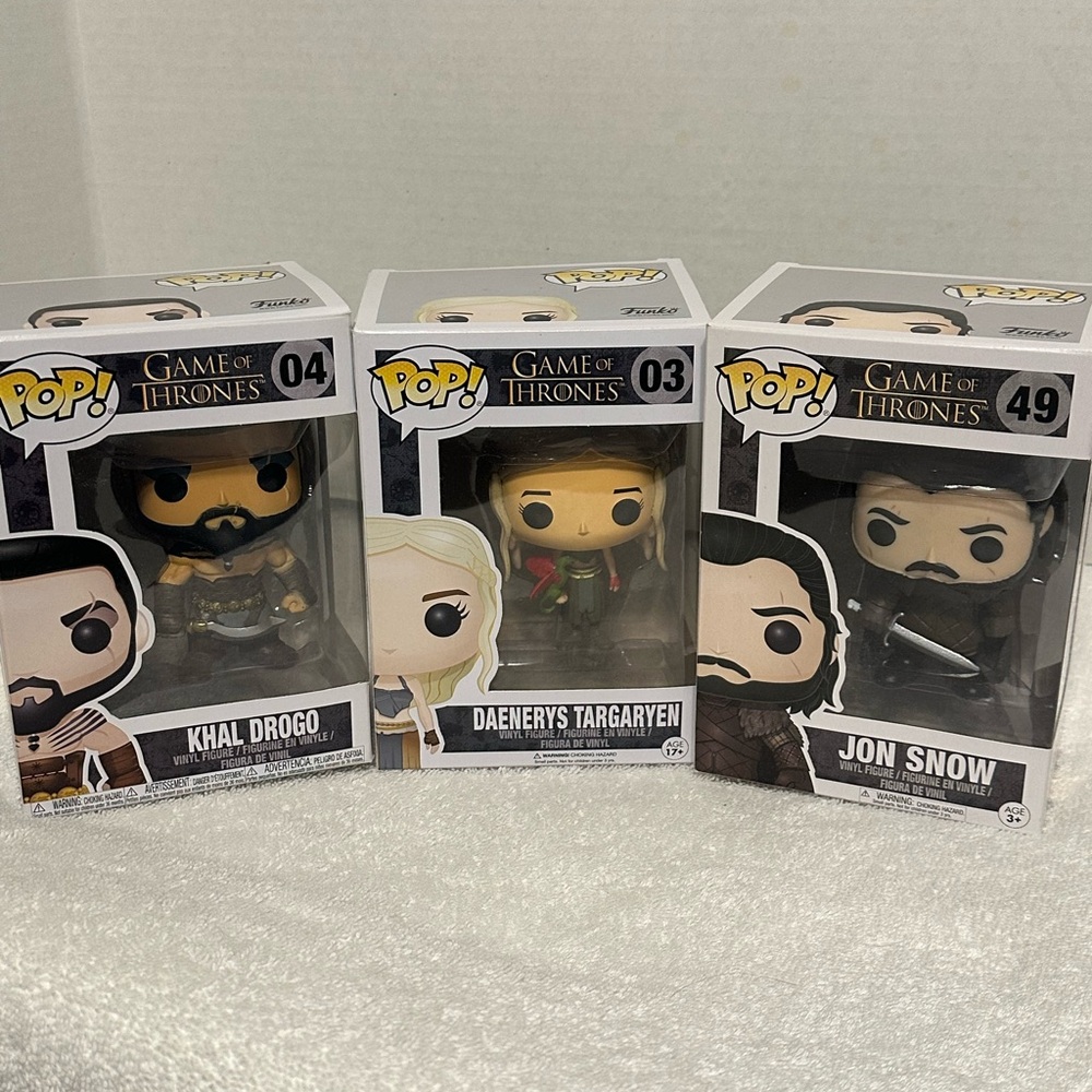 Funko Game of Thrones Pop Figures - Khal Drogo, Daenerys, Jon Snow
